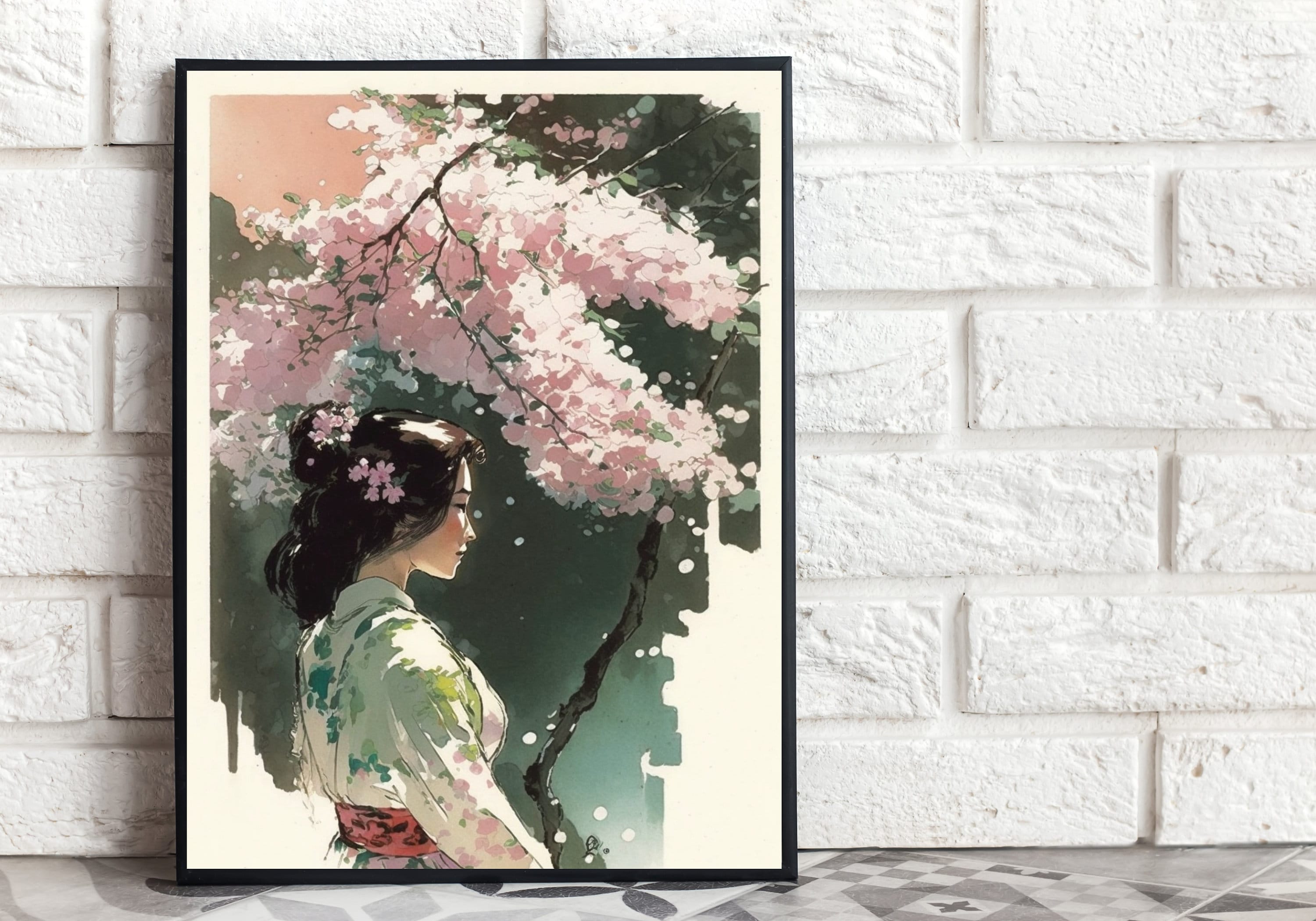 Japanese Cherry Blossom Art Japanese Print Japan Cherry Blossom Tree ...