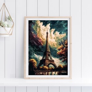 Paris Eiffel Tower Digital Art Print,Eiffel Tower Poster,Eiffel Tower Painting,Printable Wall Artwork,Instant Digital Download,High Quality