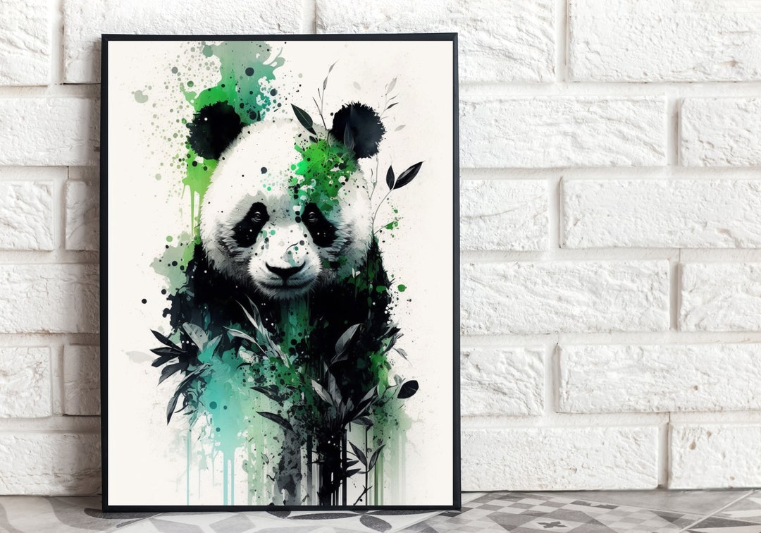 Panda Printable Wall Print, Panda Bear Prints,abstract Animal,woodland ...