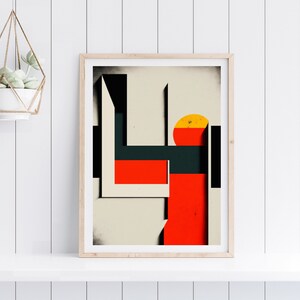 Bauhaus Printable Exhibition Poster, Bauhaus Prints, Geometric Decor, Architectural Style Wall Art, Minimalist Home