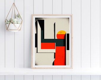 Bauhaus Printable Exhibition Poster, Bauhaus Prints, Geometric Decor, Architectural Style Wall Art, Minimalist Home