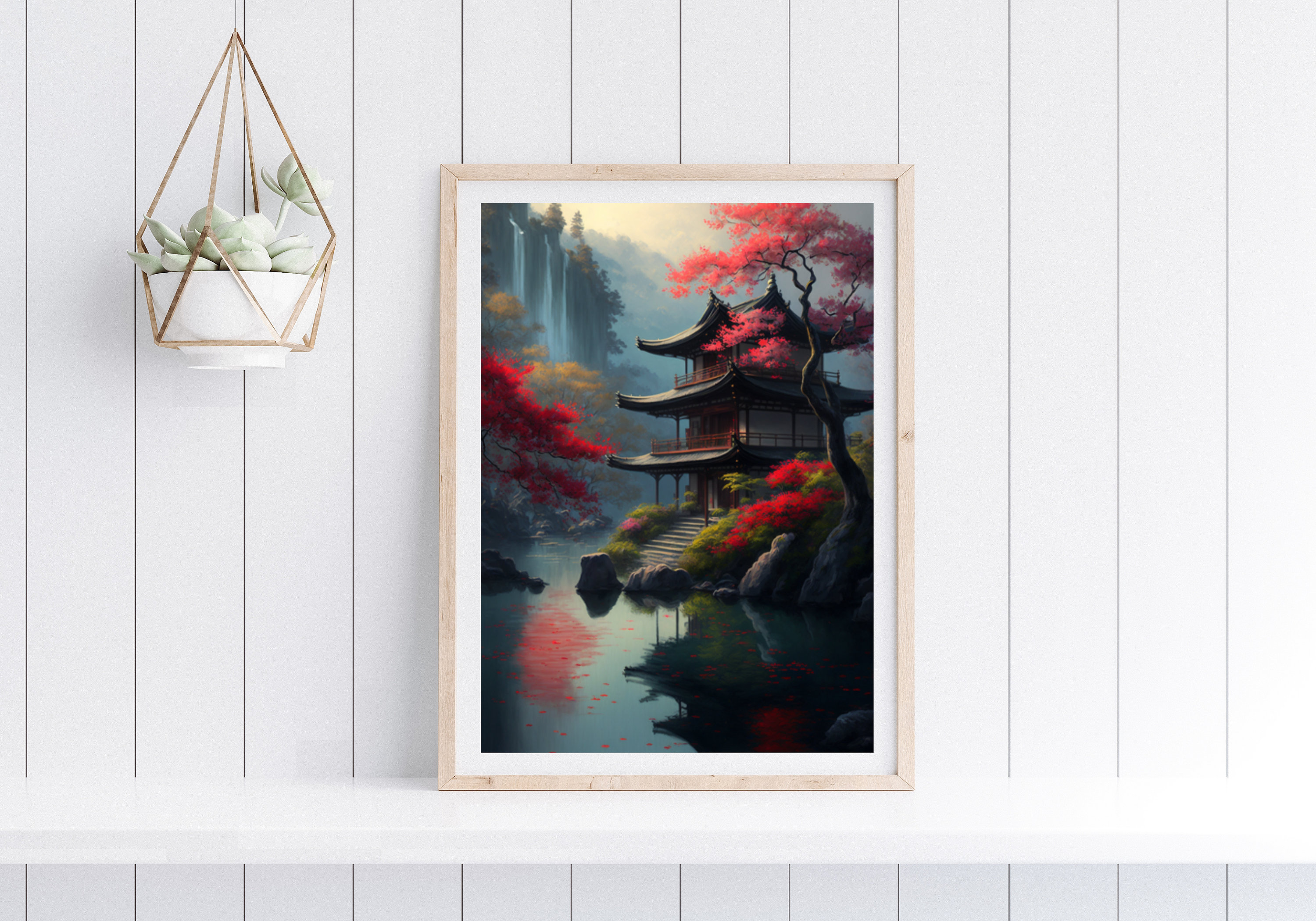 Japanische Wandkunst druckbare Landschaftsdrucke, japanische Landschaftsmalerei, druckbare Wandkunst, digitaler Kunst Download, hohe Qualität