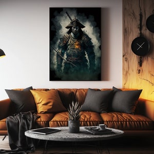 Samurai Warrior Art Print, Full Armor, Japanese Artwork (Digital Download)