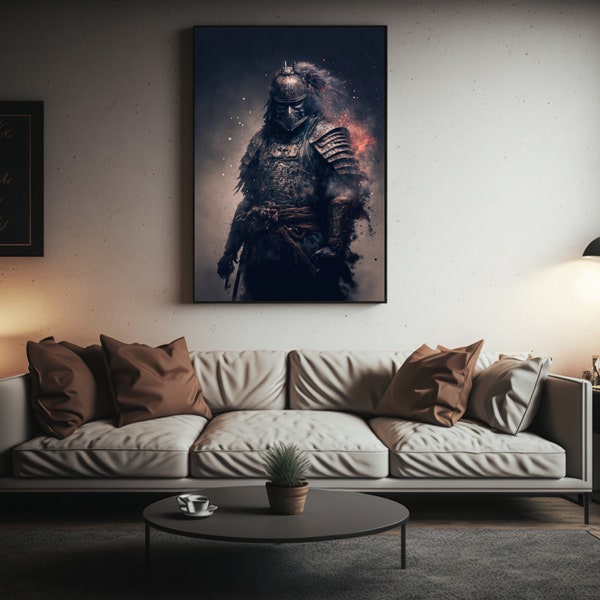 Samurai Warrior Japanese digital art Samurai Wall Decor Man Cave Japan Ronin Prints Warrior Hangings Japanese wall art