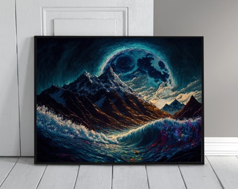 オーロラ - 風景画 - アラスカ - 風景画 - 家の装飾 - デジタル
