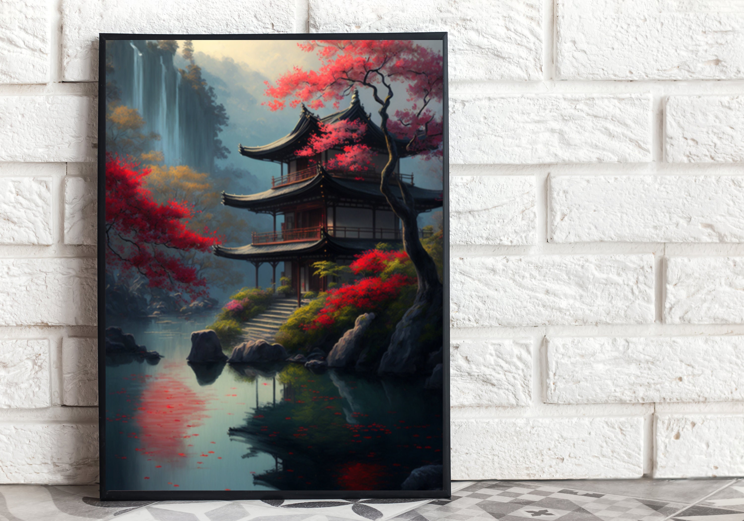 Japanese Wall Art Printable Landscape Prints, Japanese Landscape