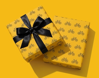 Tour de France Wrapping Paper With Bike Icons | Cycling Gift Wrap