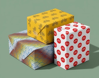 Cycling Gift Wrap Set: Race Day Designs for Bike Enthusiasts