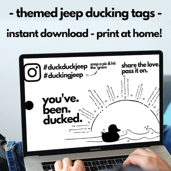 Sun-themed Jeep Ducking Card - Download and Print!