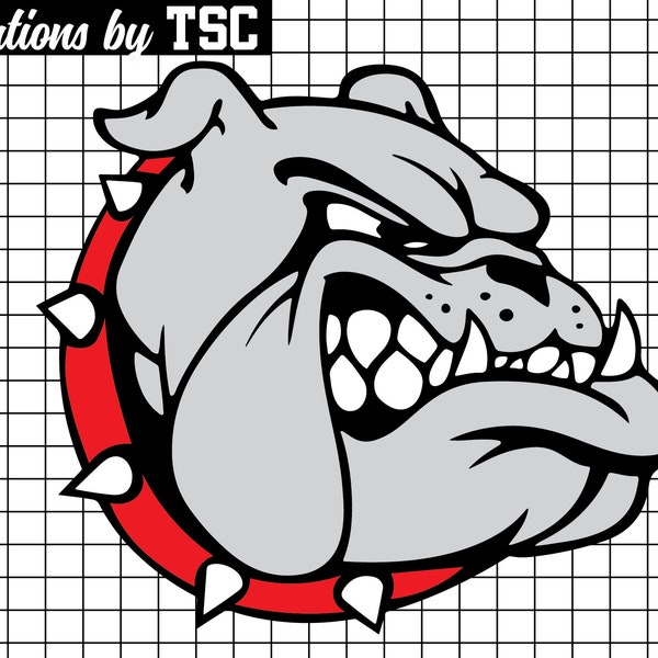 Mascota Bulldog / Descarga digital / .PNG .SVG / Listo para circuito / Listo para sublimación