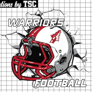Casque de football Warriors | Téléchargement numérique | .PNG | Prêt pour la sublimation | Directement prêt pour le film