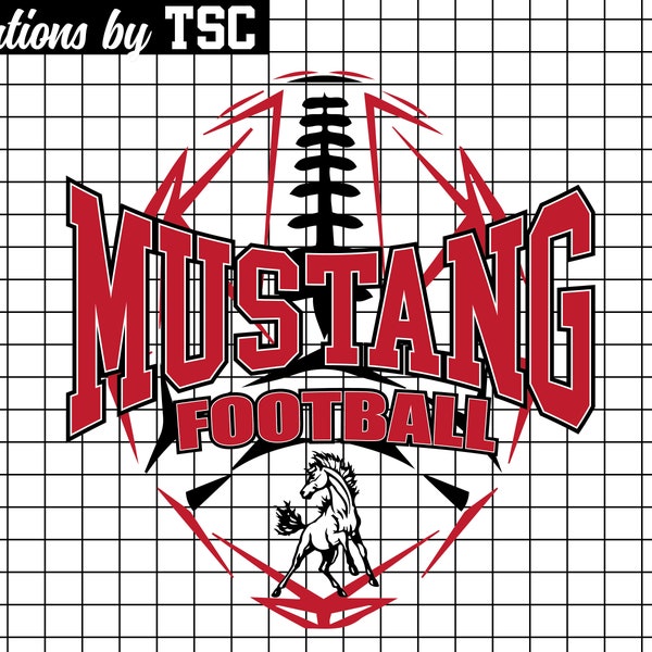 Mustang Football Logo Etsy
