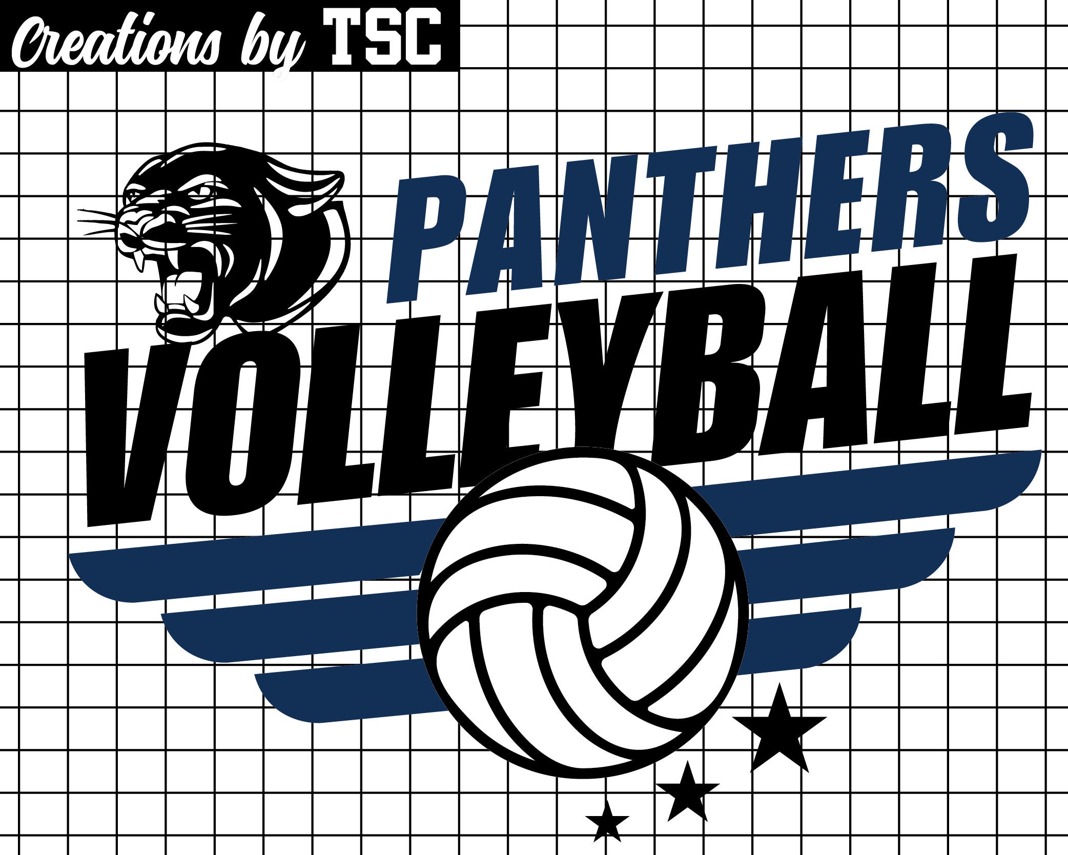 Panthers Volleyball Digital Download .PNG Sublimation Etsy