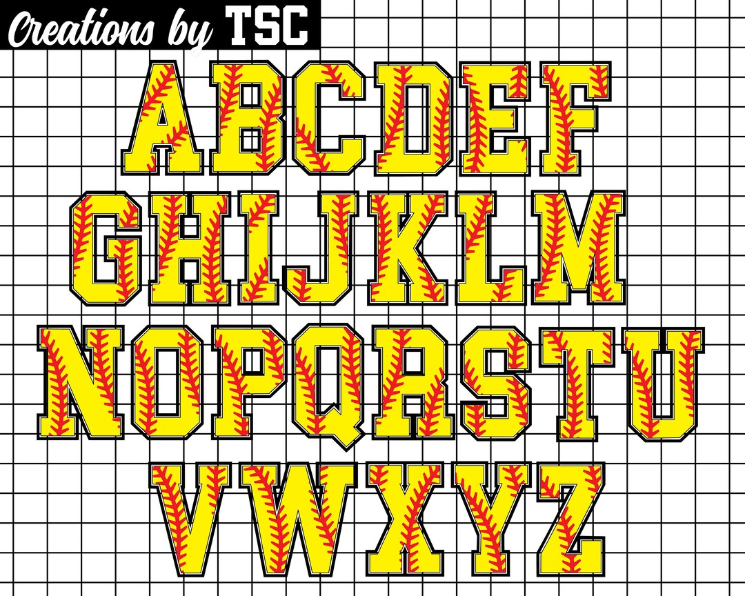 Softball Letters Digital Download .PNG Sublimation Ready Etsy