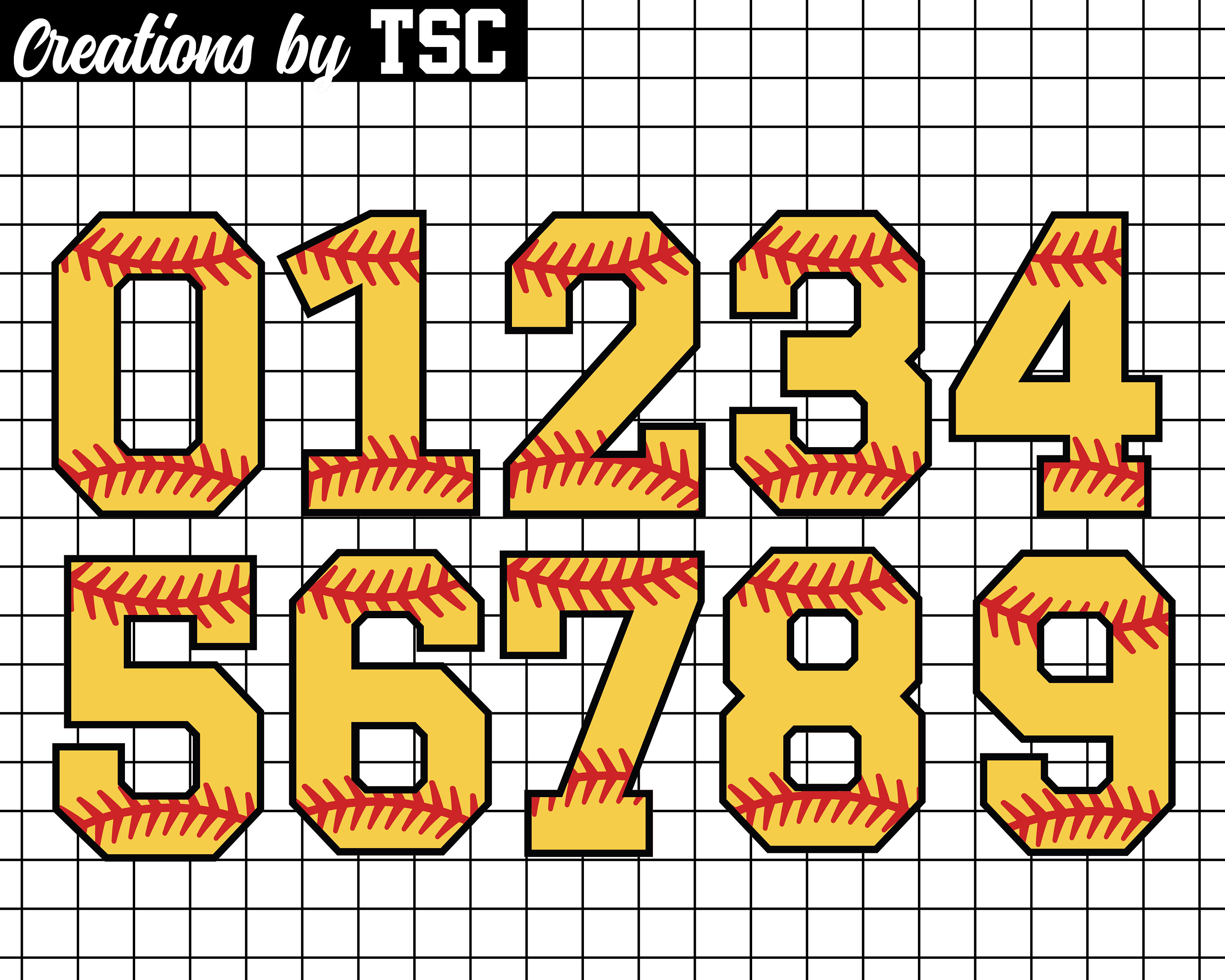 Softball Numbers Digital Download .PNG .SVG Circuit Etsy