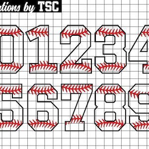 Baseball Numbers | Digital Download | .PNG .SVG | Circuit Ready | Sublimation Ready
