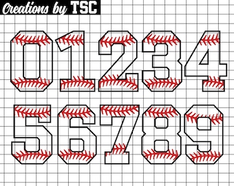 Baseball Numbers | Digital Download | .PNG .SVG | Circuit Ready | Sublimation Ready