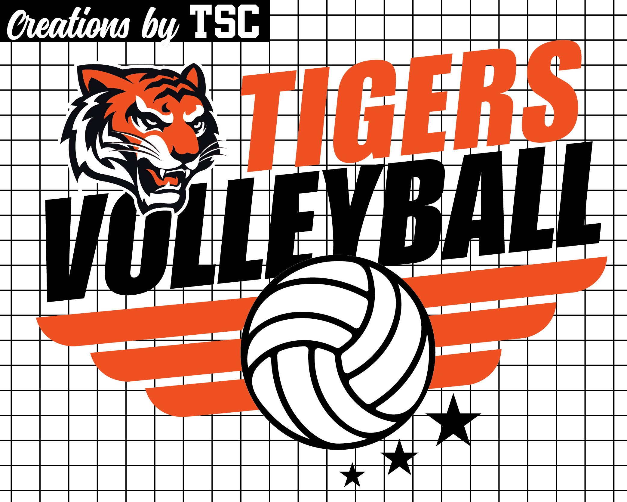 Tigers Volleyball Digital Download .PNG Sublimation Etsy