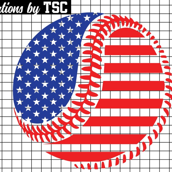 American Flag Baseball | Digital Download | .PNG .SVG | Circuit Ready | Sublimation Ready