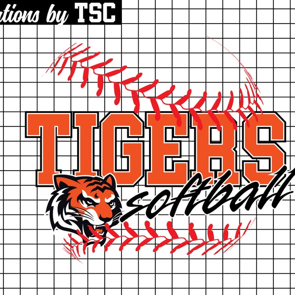 Tigers Softball | Téléchargement numérique | .PNG | Prêt pour la sublimation