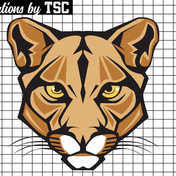 Cougar Mascot Logo | Digital Download | .PNG  | Sublimation Ready | Direct to Film Ready