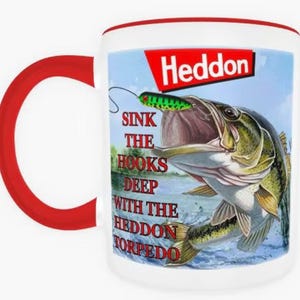 Heddon Torpedo Mug: Bass Fishing Lure Art, 11oz