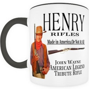 Henry Rifle Mugs, John Wayne, The Duke, Westerns, Lever Action