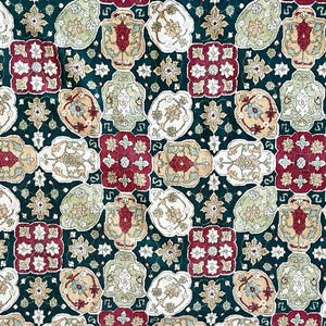 Vintage Osborne Little Tabriz Fabric 12m Green Red Persian Tapestry Upholstery