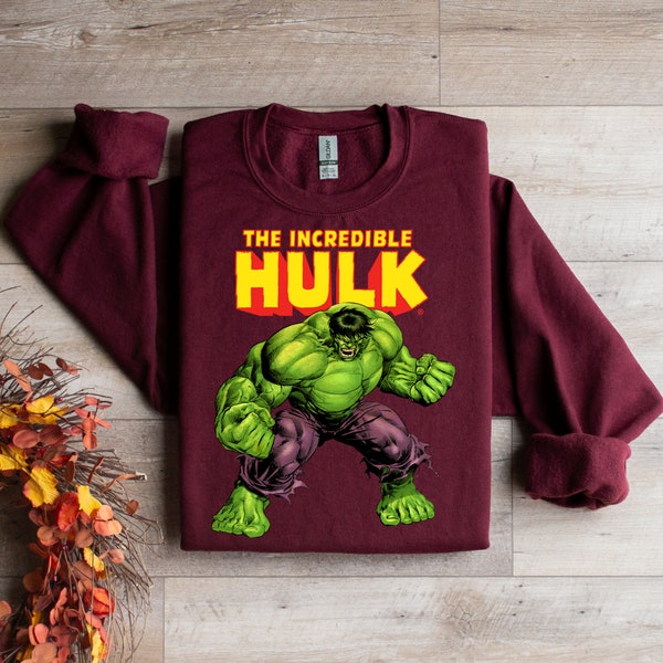 Unisex Vintage 90s The Incredible Hulk Sweatshirt, Retro Marvel Hoodie, The Incredible Hulk Hooded Sweatshirt, Marvel Comic Shirt