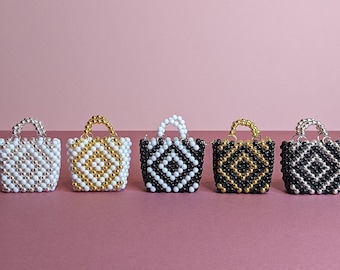 Hermoso bolso de muñeca con cuentas y correa a juego - Accesorios pequeños - Muñecas de moda populares a escala 1:6 - Perfecto para amantes de las muñecas