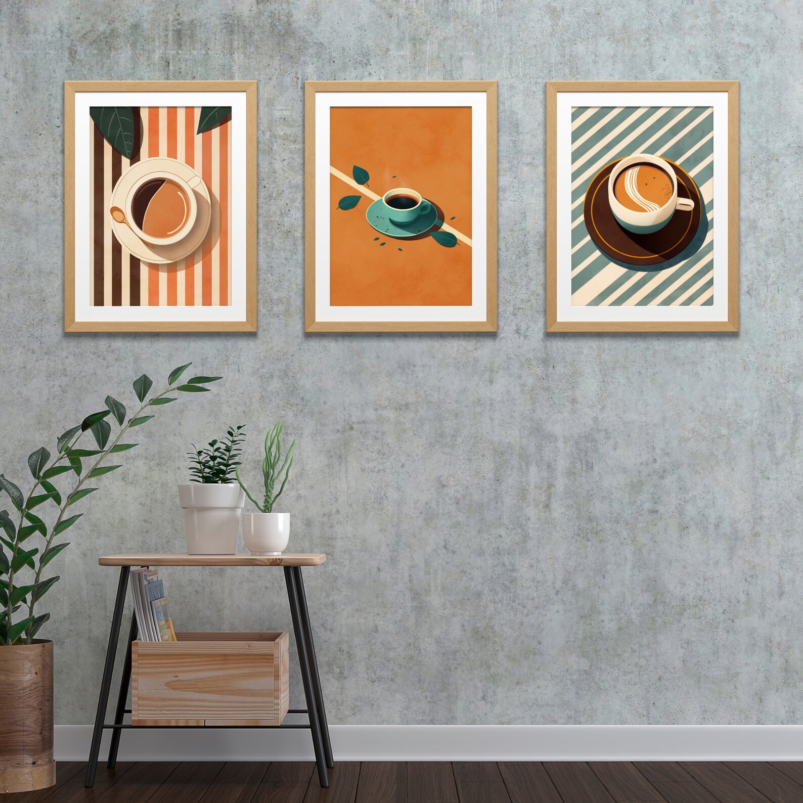 Vintage Coffee Wall Art Mid Century Coffee Poster 70s Etsy