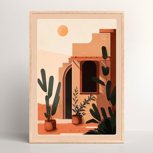 Desert Minimalist Wall Art | Abstract Mid Century Wall Art | Boho Terracotta Wall Art | Moroccan Wall Art | Triptych Art | Housewarming Gift