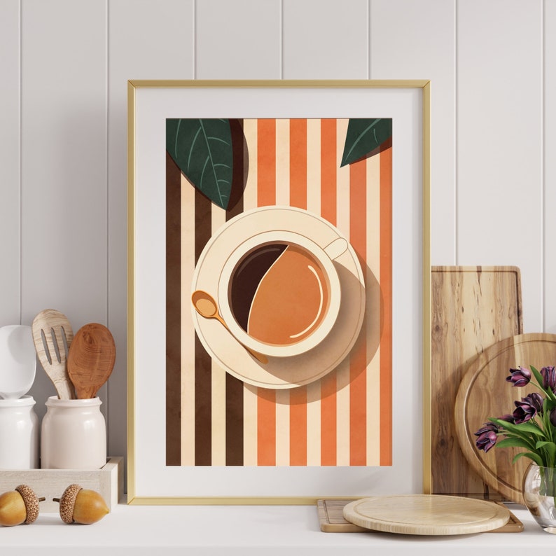 Retro Coffee Wall Art | Mid Century Coffee Print | Vintage Coffee Wall ...