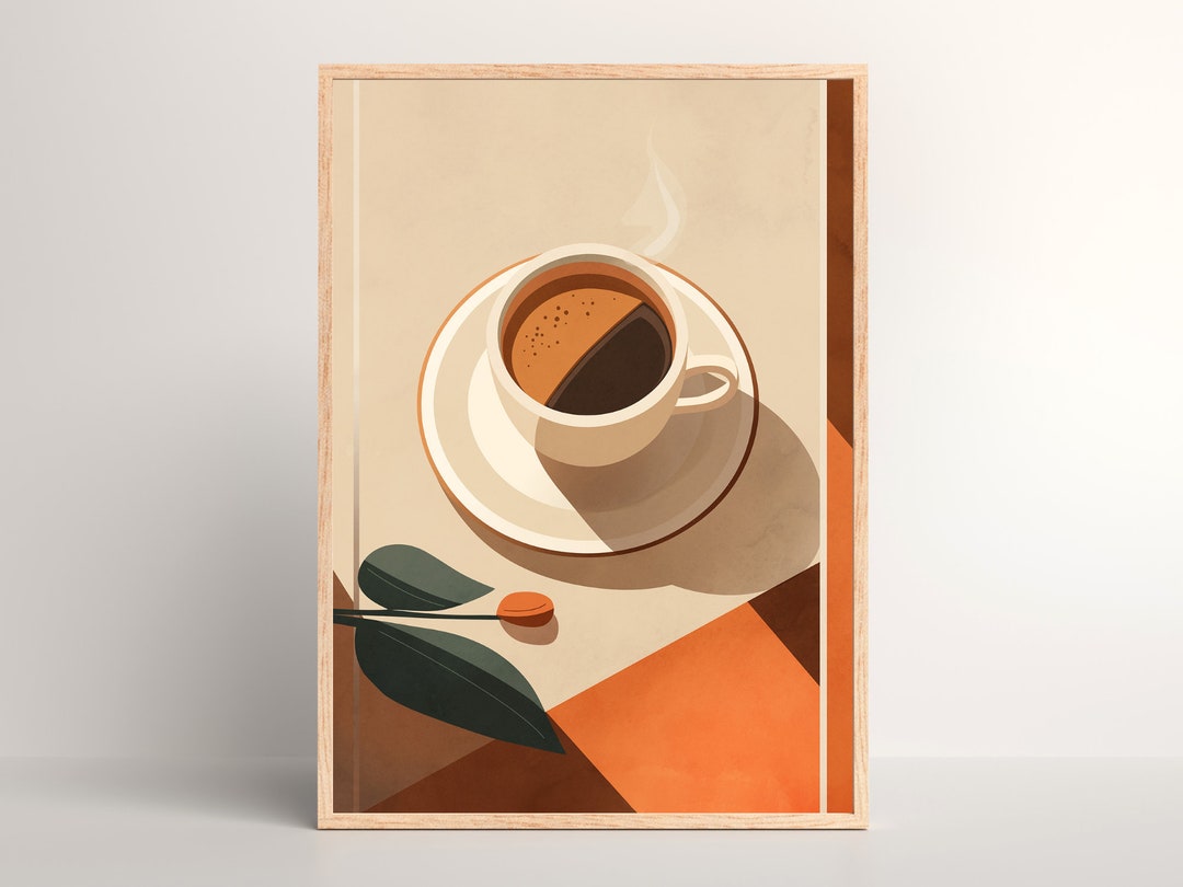Terracotta Morning Vibe Coffee Wall Art | Printable Wall Art