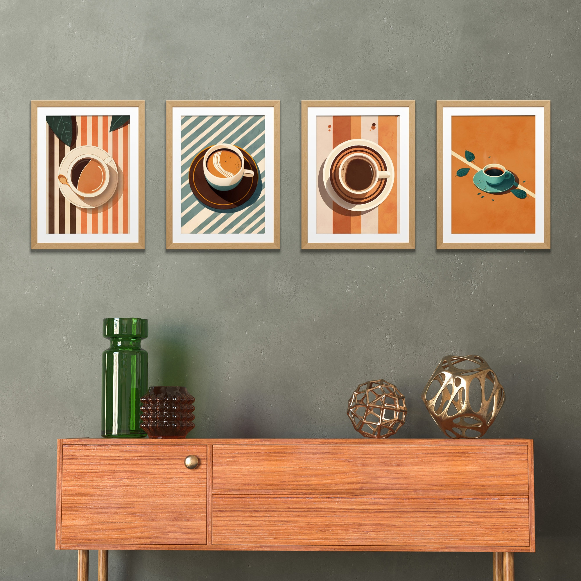 Retro Coffee Wall Art Mid Century Coffee Print Art Vintage - Etsy