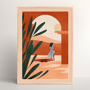 Morocco Wall Art | Minimalist Boho Wall Art | Abstract Mid Century Wall Art | Terracotta Wall Art | Triptych Wall Art | Housewarming Gift