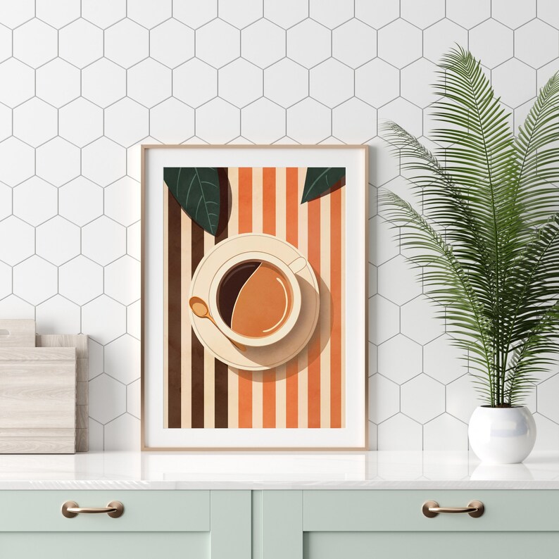 Retro Coffee Wall Art | Mid Century Coffee Print | Vintage Coffee Wall ...