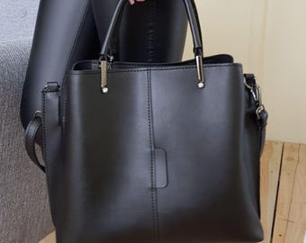 Satchel Bag for Women, Structured Work Handbag with 3 Compartments, Top Handle Crossbody Purse