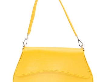 Colorful Crossbody Bag, Vegan Leather Shoulder Purse, Handmade Statement Bag, Gift for Her