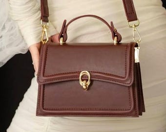 Mini Satchel Crossbody Bag – Small Elegant Purse for Everyday, Travel & Evening, Handmade in Ukraine