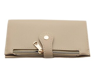 Large Vegan Leather Wallet, Organizer Clutch for Women, Travel Wallet, Handmade in Ukraine