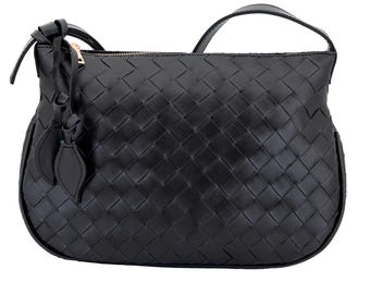 Crossbody Bag, Woven Vegan Leather Handmade Women’s Shoulder Bag, Lightweight Everyday Purse