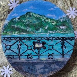 Wooden disc - Haute-Savoie - The bridge of love Annecy