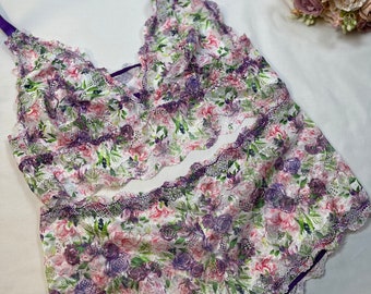 Plus Size Floral Lace Lingerie Set