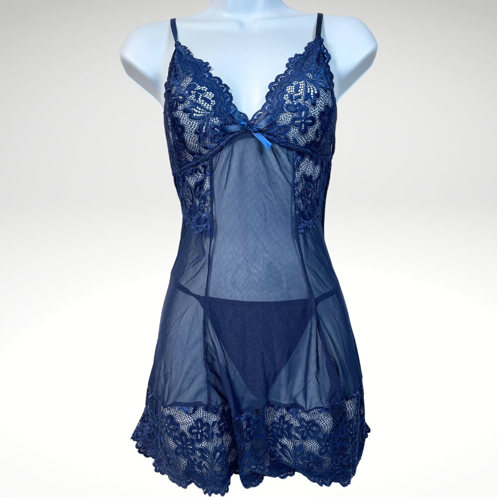 Trendy Sheer Lace Babydoll and Panty Available here Online — Très Sûr