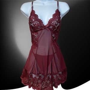 Romantic Sheer Babydoll Dress With Thong Lingerie Set