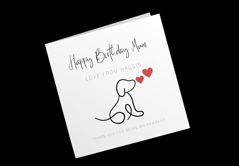 Personalised Mum Birthday Card From the Dog to A Dog Mum Personalised ...