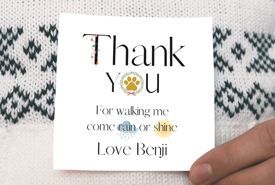 Personalised Christmas Card for Dog Walker Christmas Card Etsy