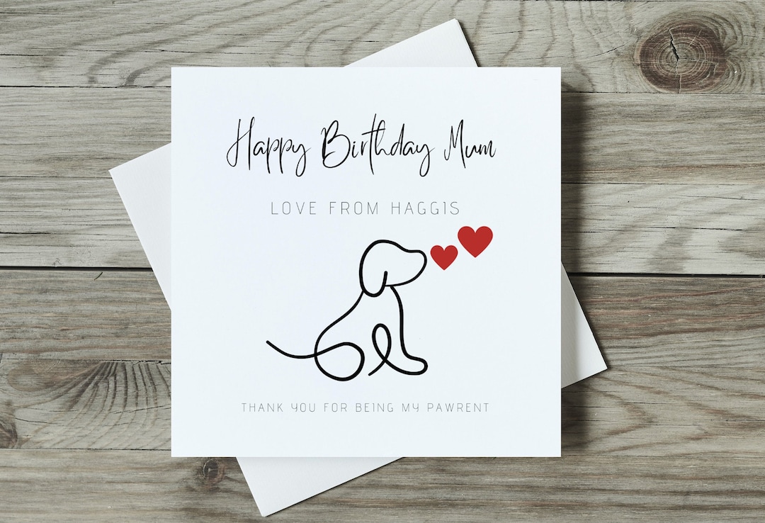 Personalised Mum Birthday Card From the Dog to A Dog Mum Personalised ...