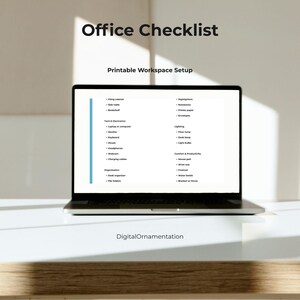 Office Essentials Checklist | Printable Home Office Setup |  Minimalist Workspace Organization | New Home Checklist | Instant Download